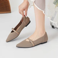 Women's flat shoes with pointed soft knitted sole breathable and comfortable shoes Spring and Autumn 2024 new model - Image 4