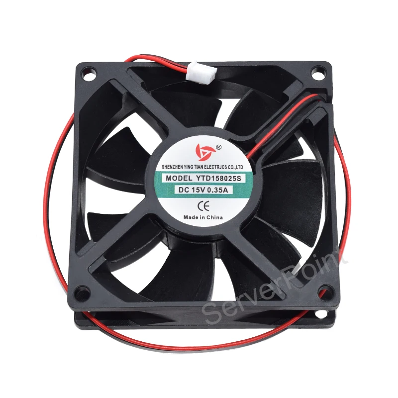 Original para Ventilador de Refrigeração de Servidor dc 15v 0.35a 2-fios 80x80x25 mm