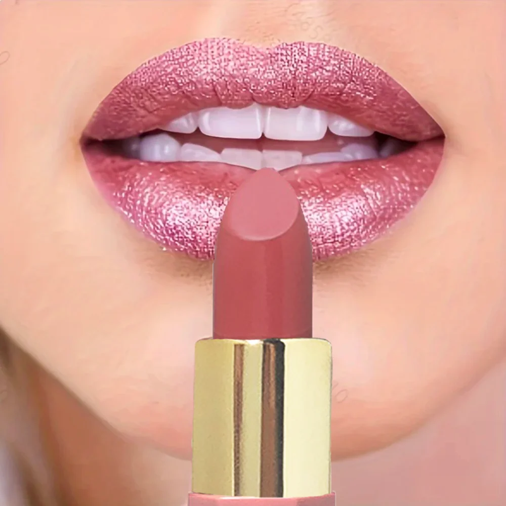 Matte Velvet Lipstick 6 Colors Waterproof Glitter Shiny Lip Tint Long Lasting