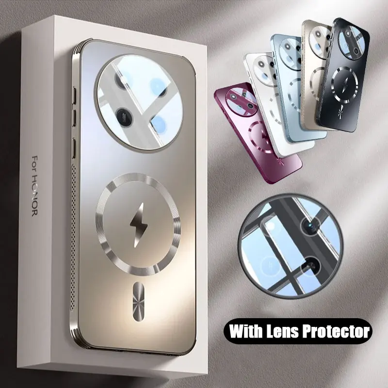 MagSafe Shockproof Matte Frosted Phone Case with Lens Protection