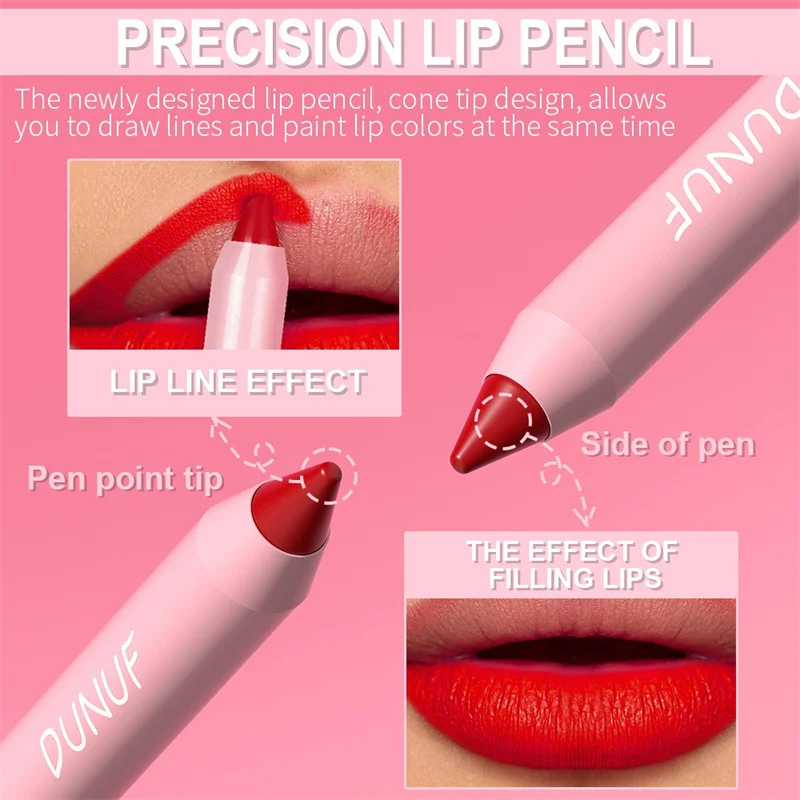 18 Colors Lipstick Pencil Matte Velvet Waterproof Long-lasting Non-stick Cup Lip Stick Sexy Rose Red Nude Brown Lip Liner Makeup_voghion.com