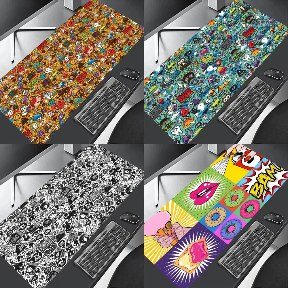 A-Art Pops Art Stickeres  Mouse Pad Professional E-Sports Mouse Pad Fine Surface Gaming Rubber Mouse Pad Smooth Desk Pad