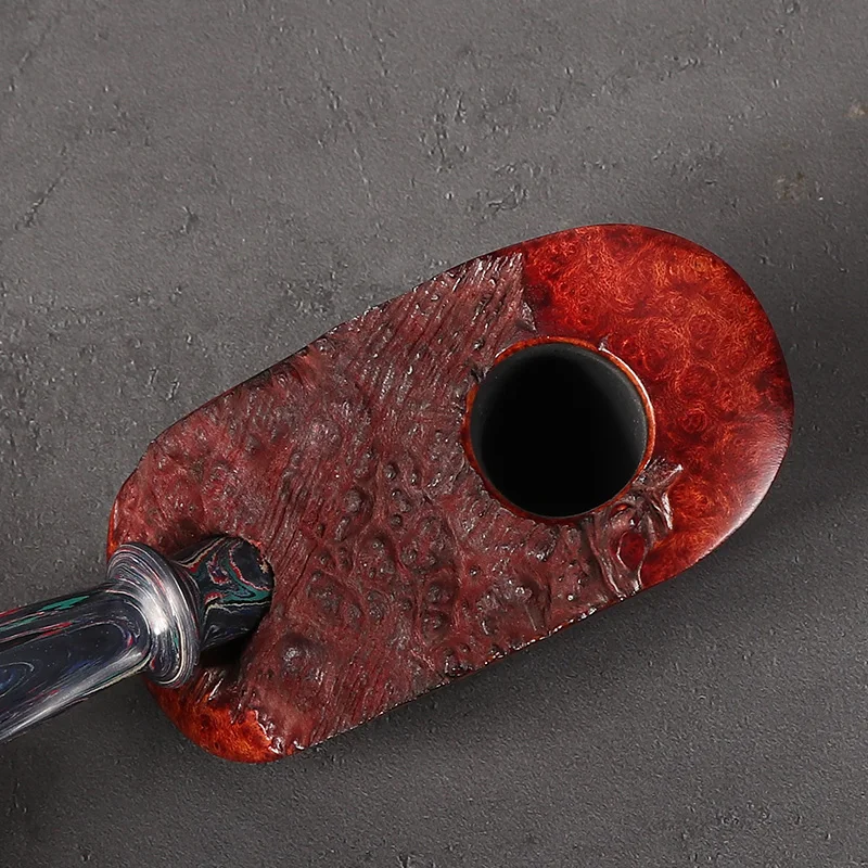 Handmade Briar tobacco Pipe Freestyle Tobacco pipe Fathers Day gift 3mm pipe channel,Vulcanized rubber rod tail