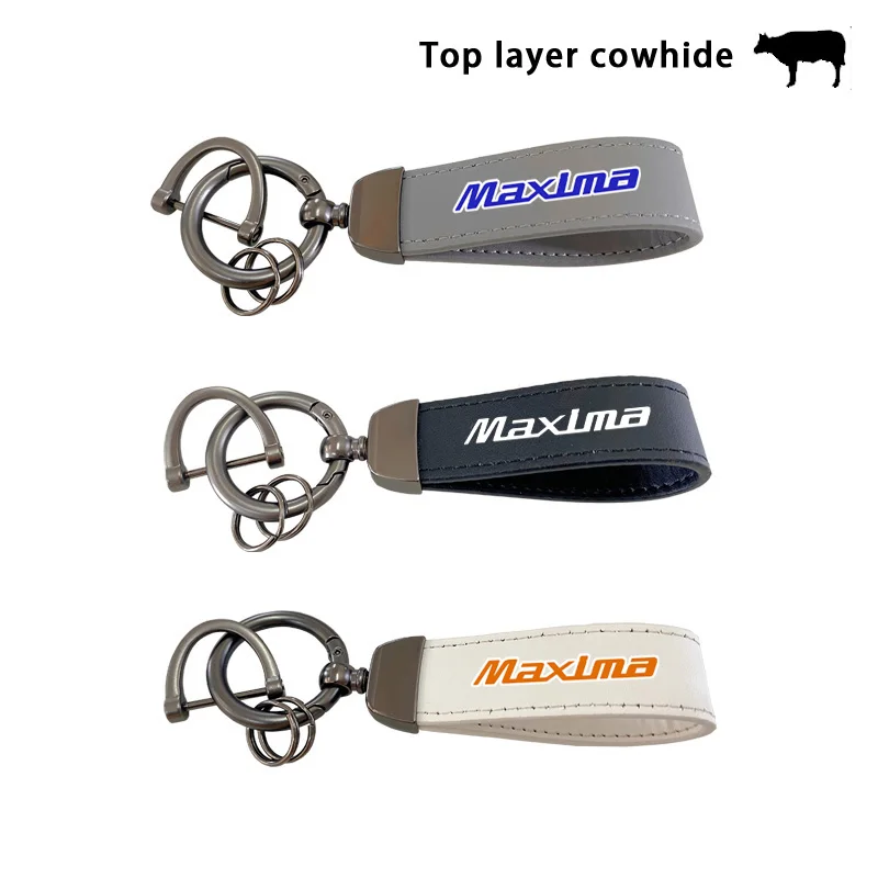 

Top Layer Cowhide Key Chain Car Accessories For Nissan Maxima PU11 J30 A32 A33 A34 A35 A36 1984-2016 2017 2018 2019 2020 2021