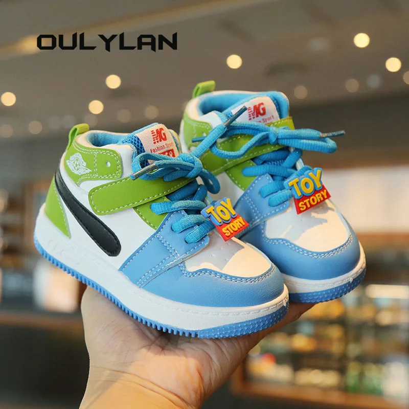 Kids Sports Shoes Spring Autumn Children's Board-shoe Boys Casual Sneakers High Top Non Slip Shoes Girls Soft Soled Baby Shoes 5
