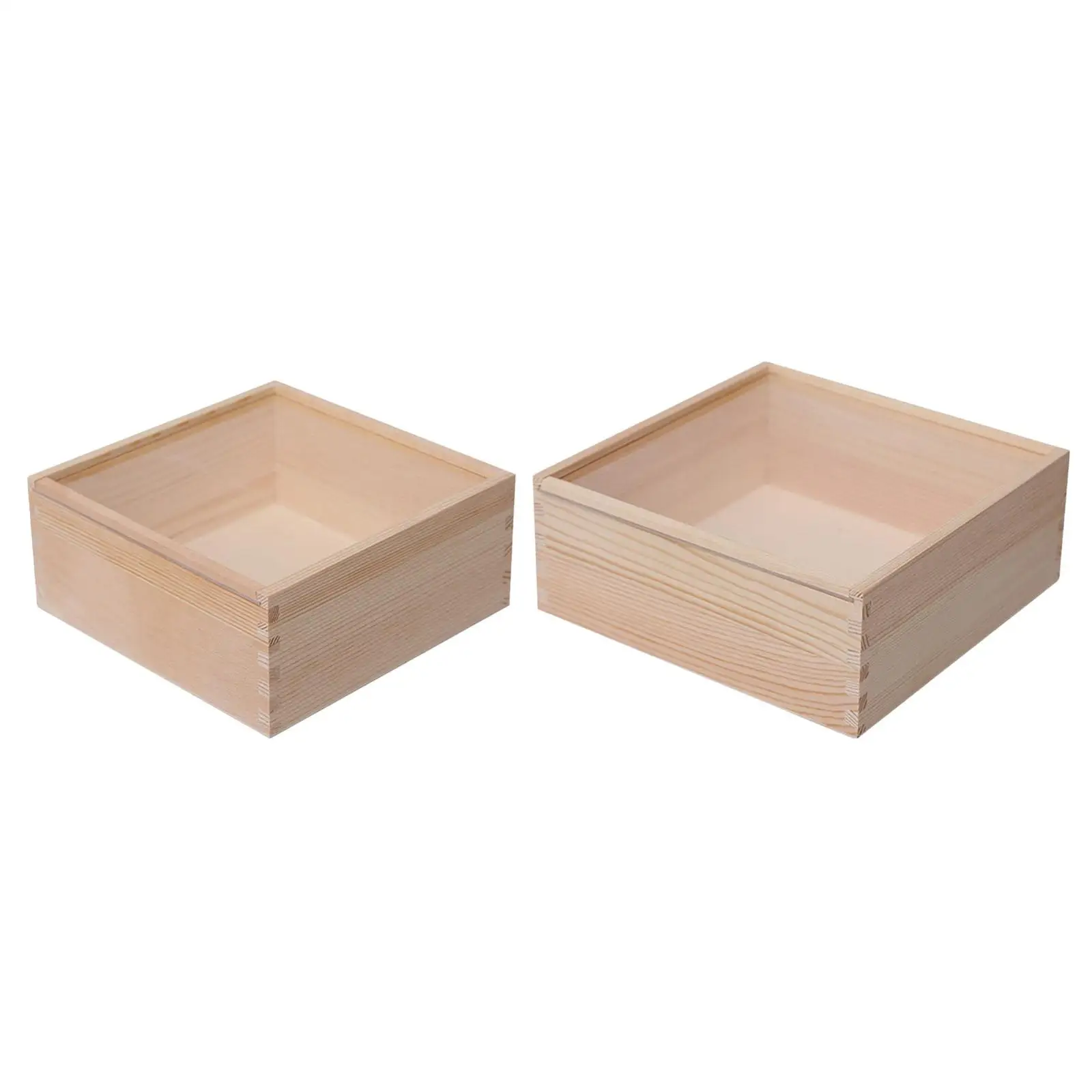 Wooden Storage Box Jewlery Organizer Home Decoration Square Trinket Box