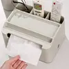 Tissue Box Napkin Holder Remote Control Storage Desk Organizer Office Multifunctional Sundries Container Storage Home 6