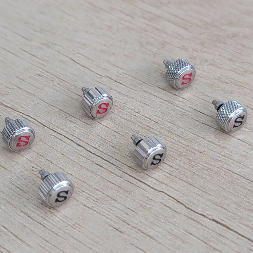 스테인리스 스틸 NH35 S 크라운 (시계 줄기 포함) NH35, NH36, NH34, 4R35, 4R36, 7S26, SKX007, SKX009 시계 크라운 부품 교체용 핸들