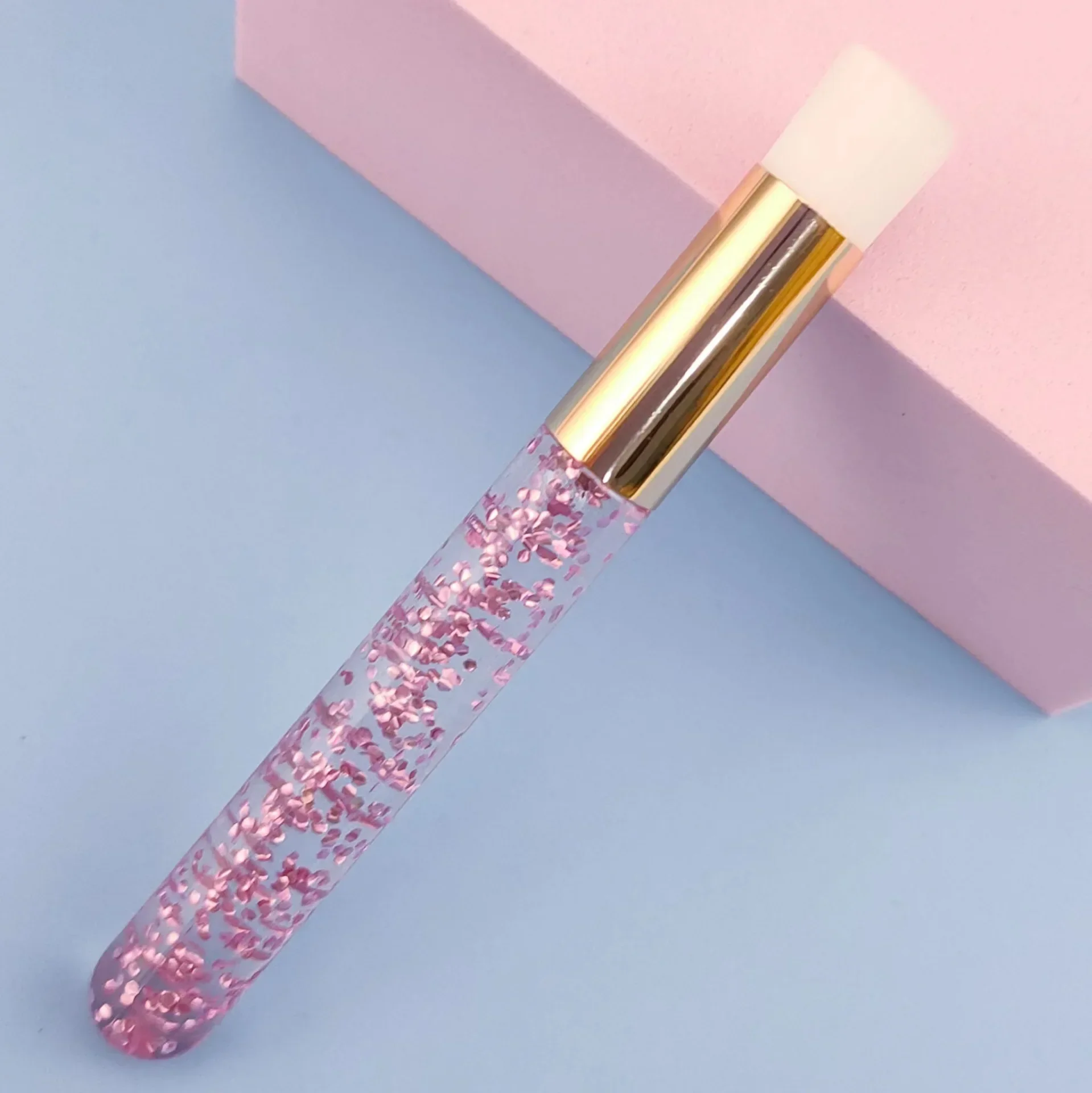 Makeup Brush Soft Eyelash Extension Cleaning Brush Crystal Bead Handle Nose Blackhead Remover Brush Makeup Tool