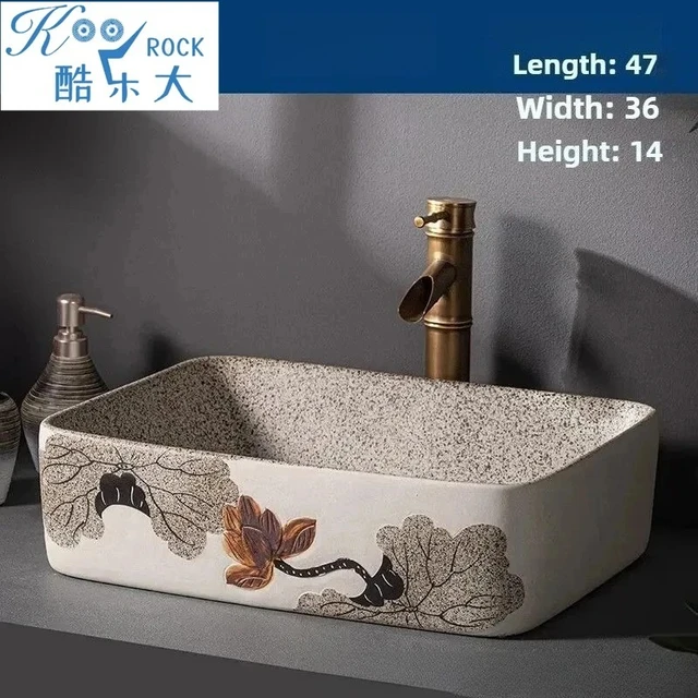 อ่างล้างหน้าขนาด 48x36x15 ซม. สไตล์โมเดิร์นจากเมืองจิงเต๋อเจิน สำหรับล้างมือและล้างหน้า ดีไซน์มินิมอล รับสั่งทำตามแบบ 2