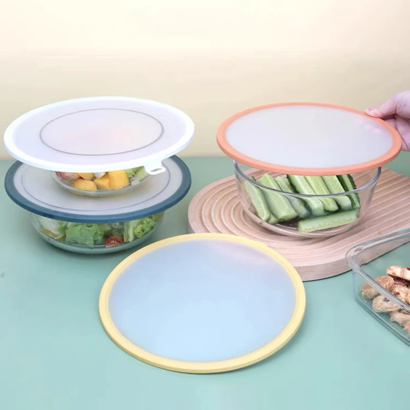 Reusable Silicone Lids Round Food Keeping Fresh Cover Kitchen Seal Food Caps Bowl Pot Silicone Cover Kitchen Accessories 20cm