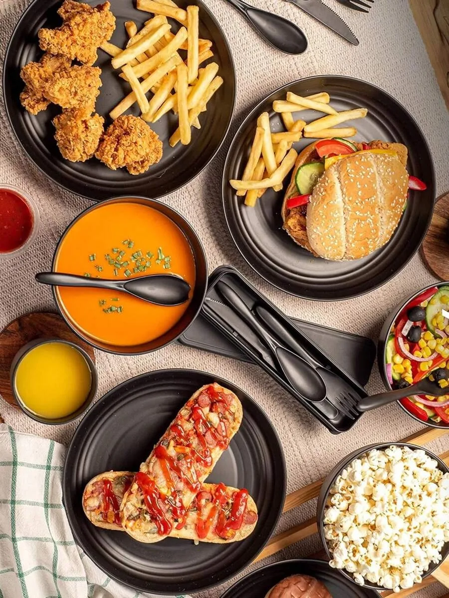 28pcs Plastic tableware set 4