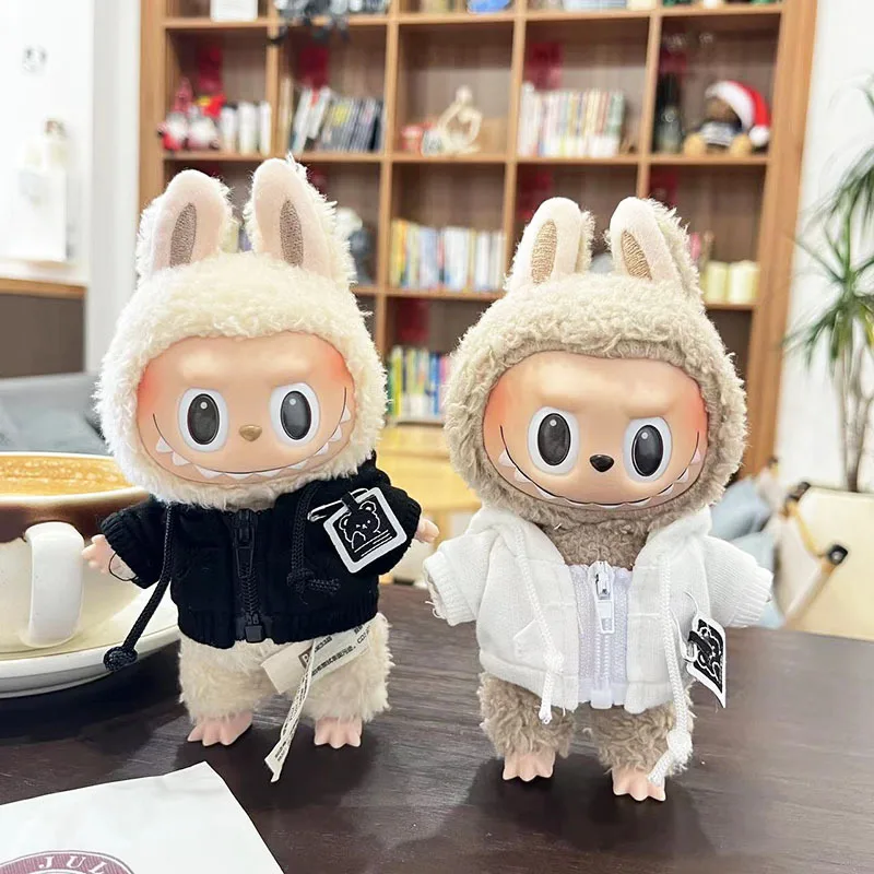 Stylish Cool Zip-up Sweatshirt for 17cm Labubu Idol Dolls