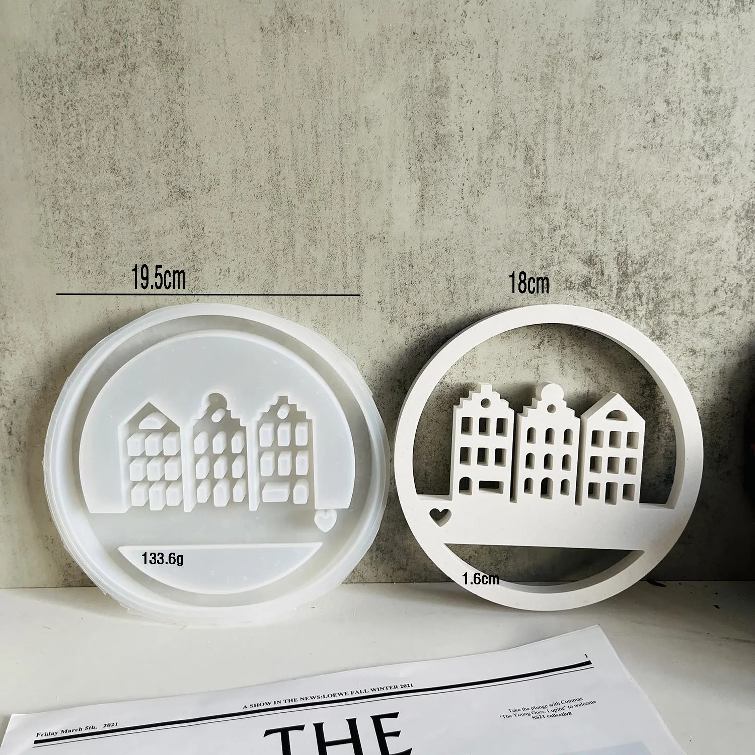 콘크리트 집 목록 실리콘 몰드, DIY 집 장식 만들기, 석고 시멘트 송진 공예, 주조 금형, 가정 장식 용품