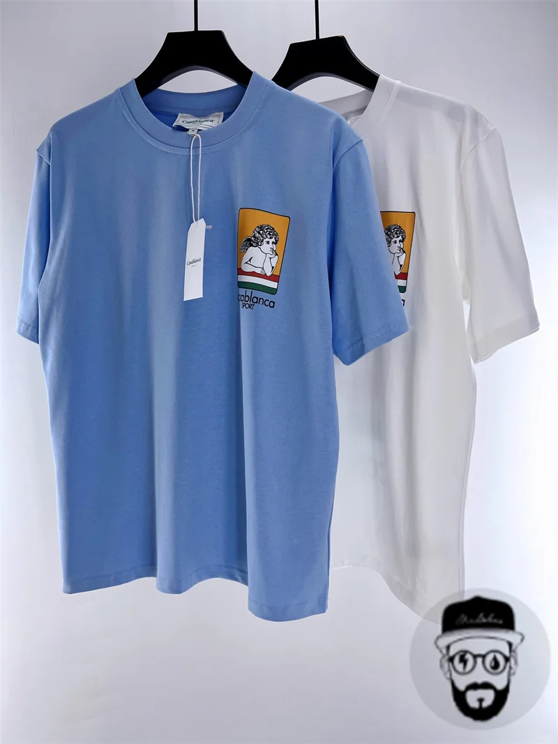 

Cute Angel Print Casablanca Men's T-shirt Fashion Loose Top Free Shipping