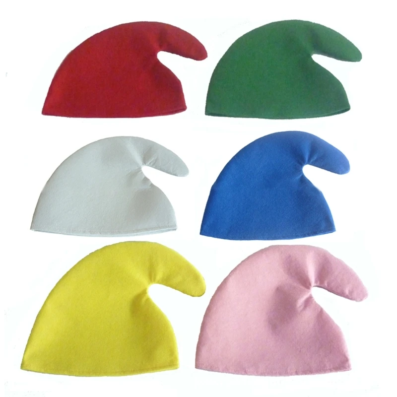 Christmas Beanie Hat Set of 6 Colorful Elf Party Hats for Christmas Handmade Colorful Unisex Headgears Festivities Role Play Accessories christmas beanie hat
