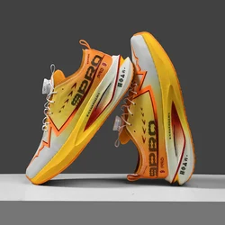 Unisex Breathable Mesh Running Shoes with Shock - Absorbing Sole - 38 (YELLOW)