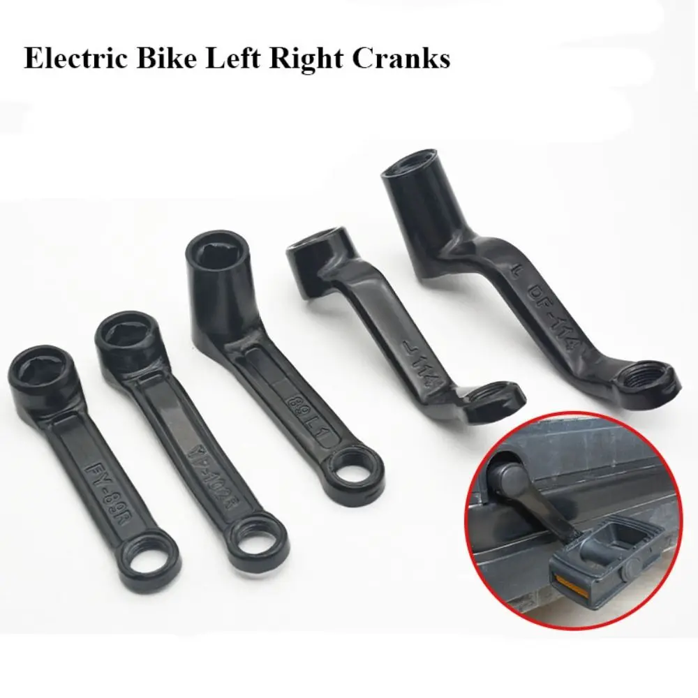 1 Pair Aluminum Alloy Electric Bike Crank Black National Standard Crank Part Universal Bike Foot Pedals