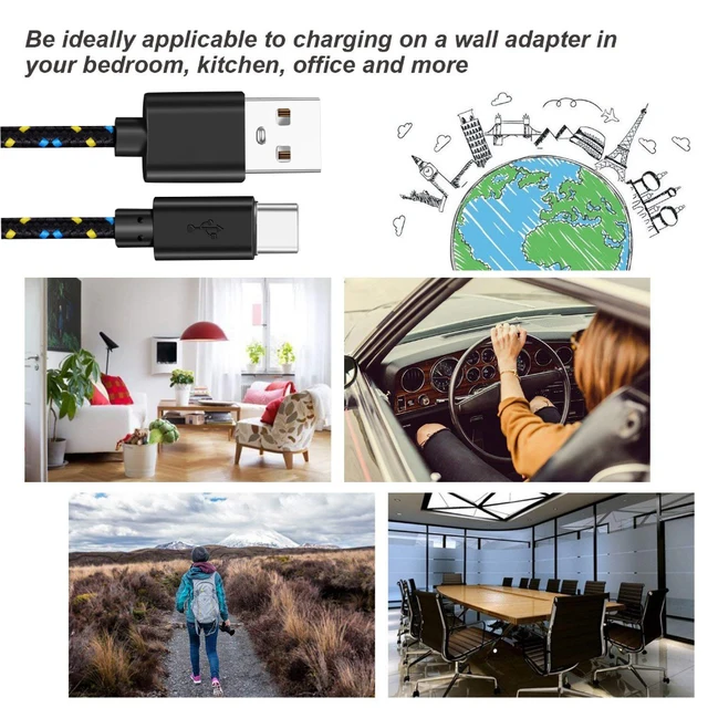 Cable de USB Type c charge rapide câbles de USB c type-c chargeur de cordon de données