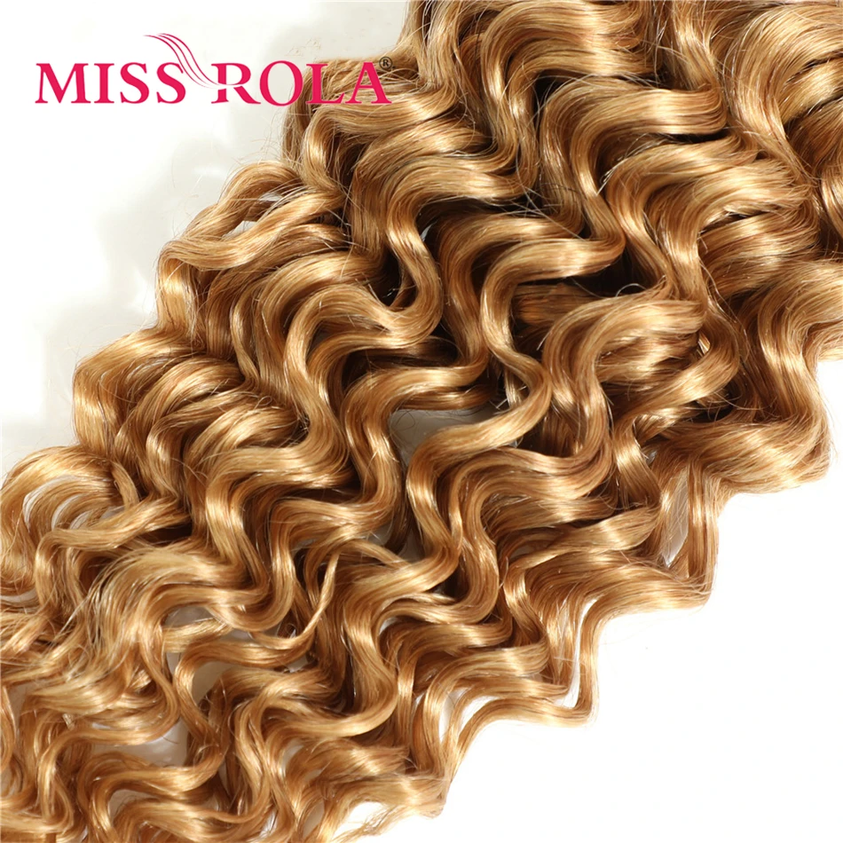 Miss Rola Brazilian Deep Wave Human Hair Bundles 1/3/4 Bundles 27# Blonde 99J BUG Ombre Remy Hair Extensions Double Wefts