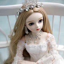 

1/3 BJD Doll 60cm Height Ball Jointed Doll Bride Wedding Dress Changeable Eyes Wigs Full Set Gift