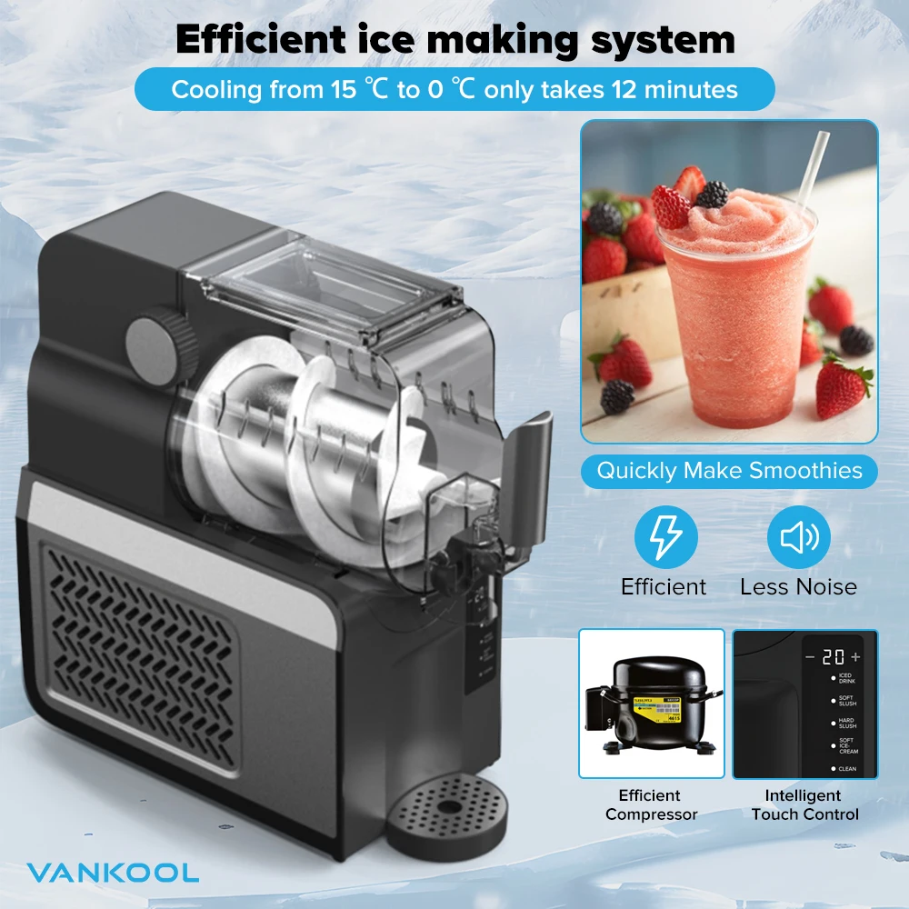 1.8L Home Slushie Machine Frozen Drink Ice Machine for Beverages Wine Sleek Slushy Maker