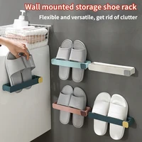 Bathroom Slipper Shelf No Punching Wall Mounted One Piece Shoe Rack Space Saving Shelf Bathroom Hanging 1
