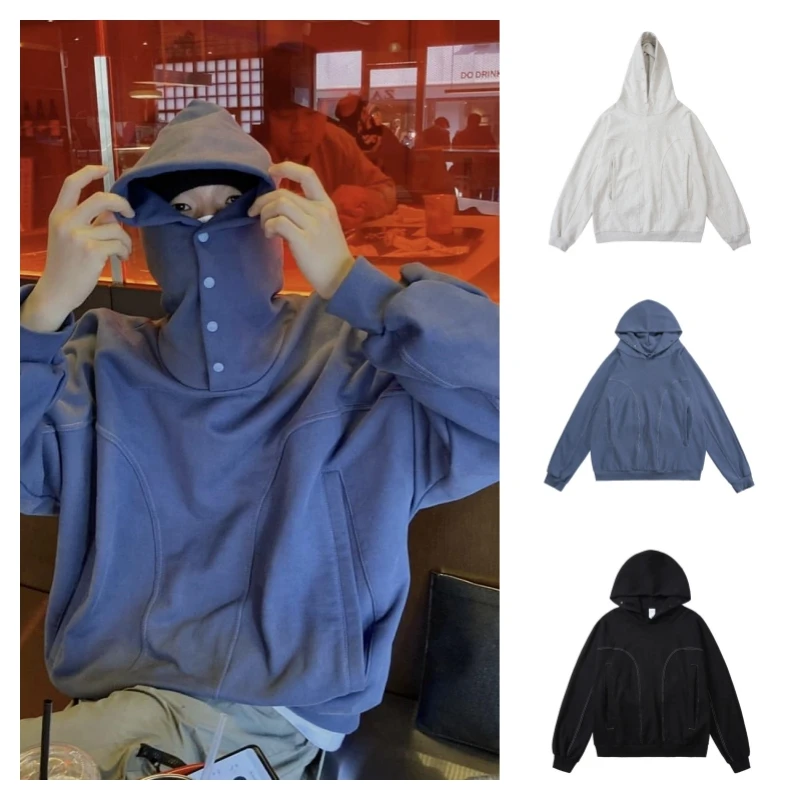 

GRAILZ Buckle Cut Patchwork Pure Colour Vibe Wind Hoodie Sweatshirt High Quality 1:1 Mens Womens Thick Material GRAILZ Hoodie