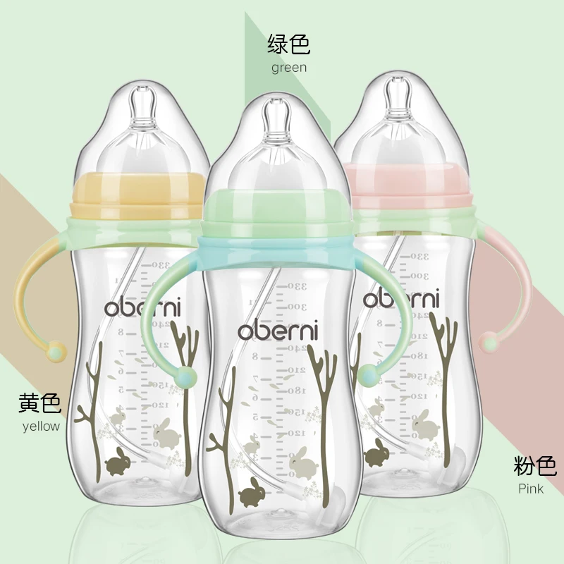 Anti-Slip BPA Free Newborn Baby Bottle Infant Nursing Milk Fruit Juice Water Feeding Wide Mouth Nipple Pacifier Drink PP Bottles