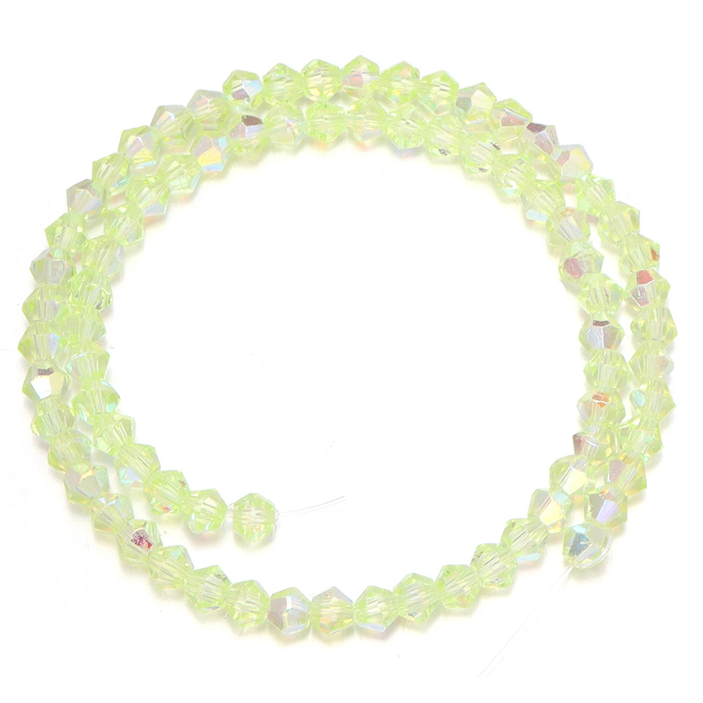 4mm Rainbow Bicone Crystal Beads - Faceted AB Color Sparkling Glass