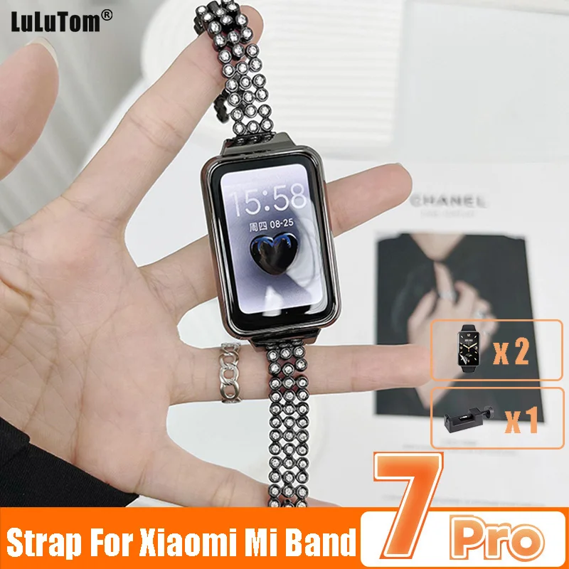 Smartband Xiaomi Mi Band 7 Pro Correa Metal  Correa Mi Band 7 Pro Xiaomi  Magnetic - Smart Accessories - Aliexpress