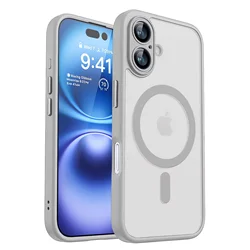 Magnetic Luxury Shockproof Armor Case with Magsafe Wireless Charging and Matte Translucent Finish - iPhone 12 Pro (GRAY)