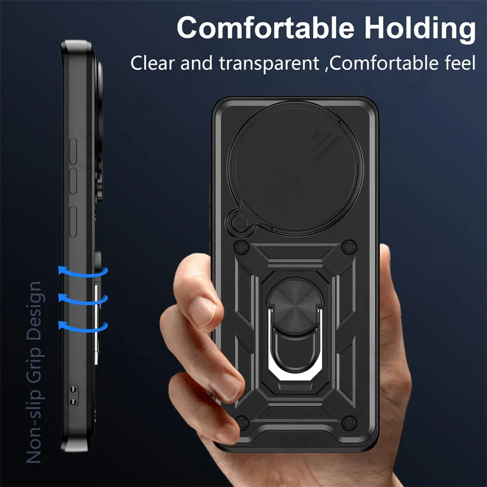 Slide Camera Protector 360° Ring Armor Hard Case Cover