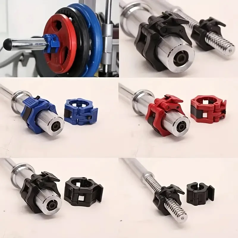 1pair Barbell Clamps, Quick Release Barbell Lock Buckle, Dumbbell Bar Clip, Weight Plates Collar Clips For Workout Fitness Train 4