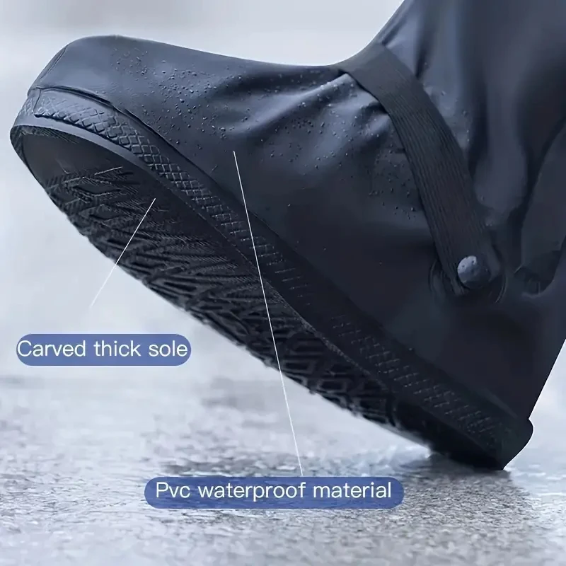 Adult Waterproof Shoe Covers Outdoor Travel Rainproof Coversbandage Style Thickened Non-Slip Rain Boots Covers shoe covers