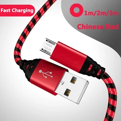 Durable Nylon Braided Micro USB Fast Charging Cable - 3m (Gold)