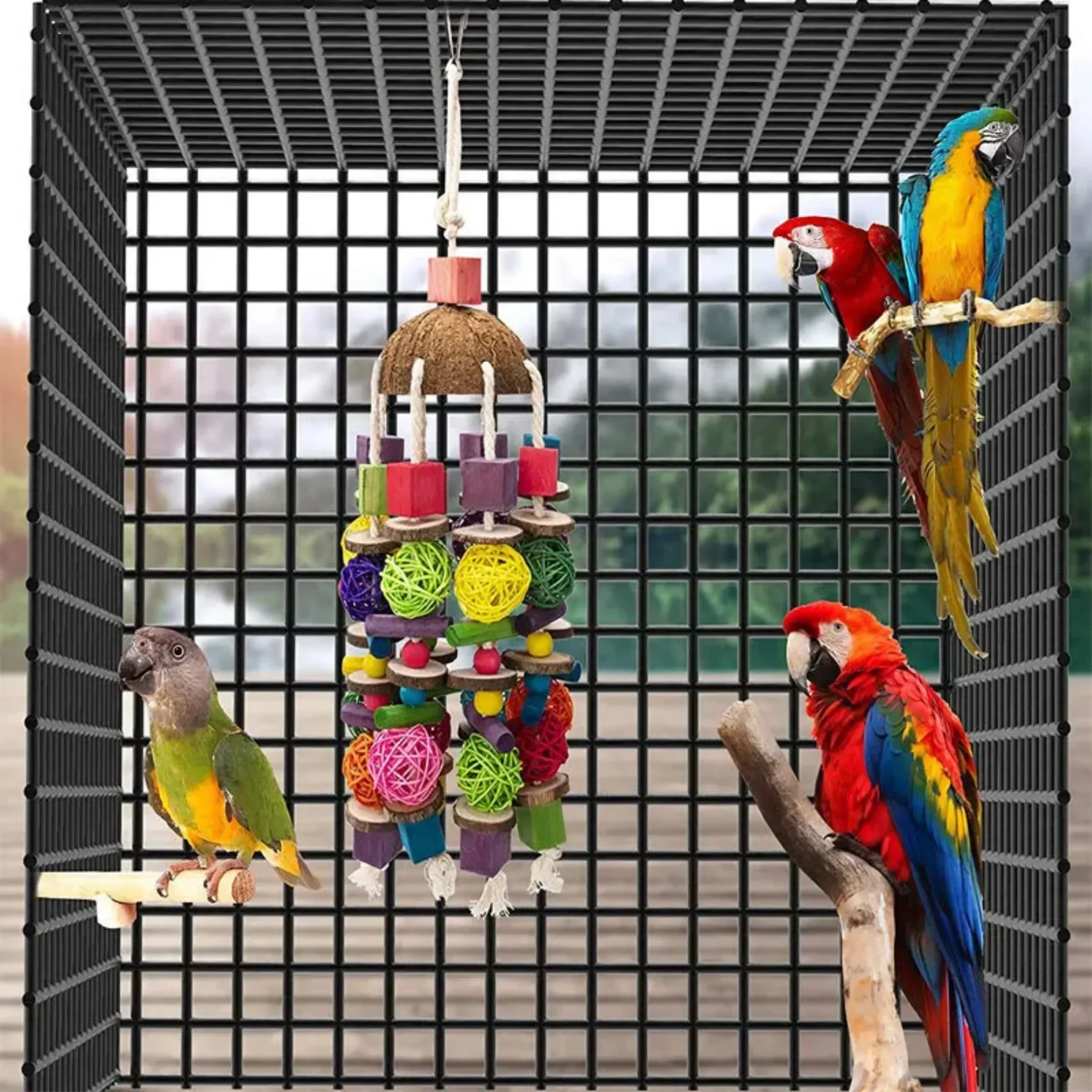 Bird Chewing Toy Bird Parrot Training Toys Chewing Foraging Hanging Cage Paper Strings Wire Drawing Ball Toys Relieve Boredom - Image 3