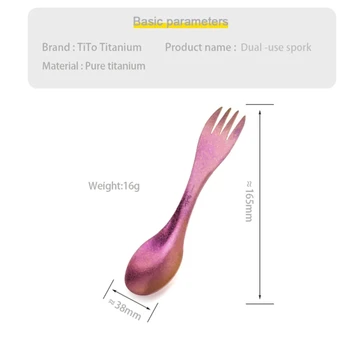 New 2in1  Spork Spoon Tableware Ultralight Cookware Portable  Outdoor Camping Picnic Accessories Hiking Travel Cookware 6