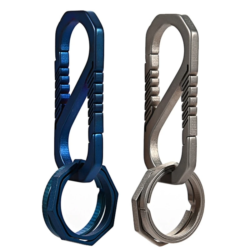 Keychain Titanium Alloy Car Key Holder Backpack Buckle Outdoor Carabiner Spring Hook Clip