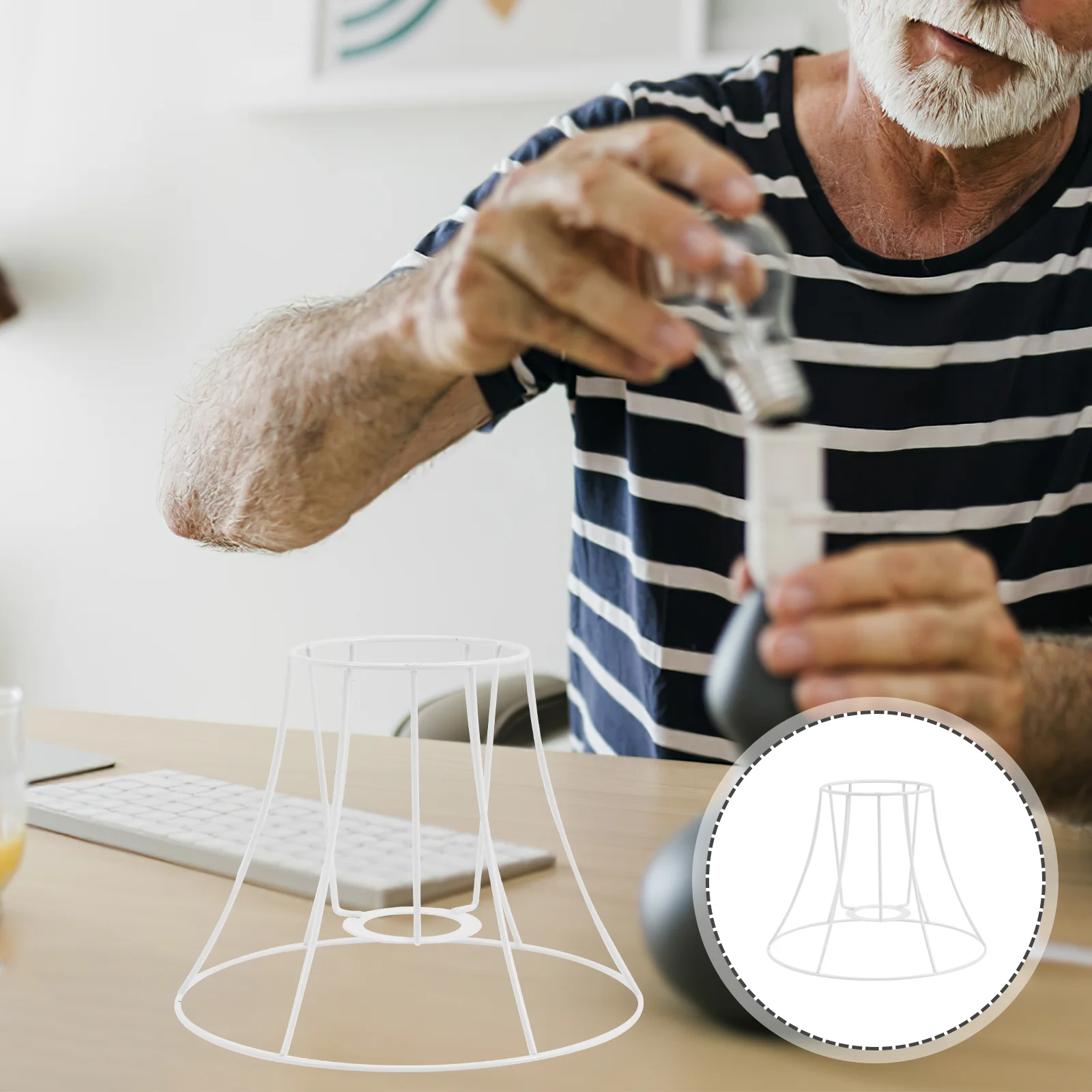 

Round DIY Lampshade Holder Lamp Shades For Floor Lamps Shades for Floor Wrought Iron Table Lights