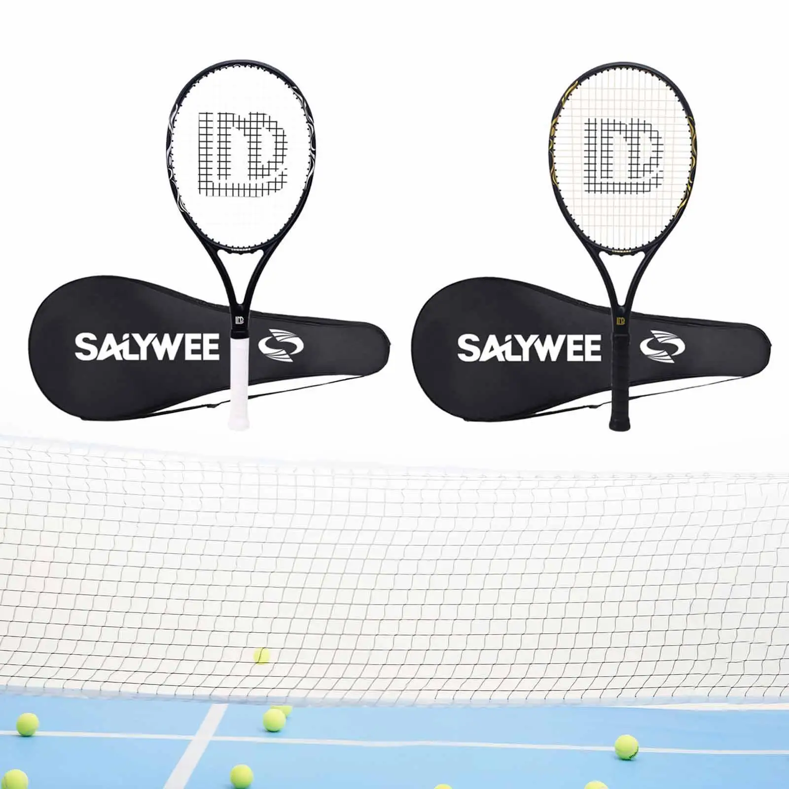 Tennis Racket for Adults Shockproof Professional Tennis Racquet with Carry Bag for Park Garden Backyard Beach Recreational