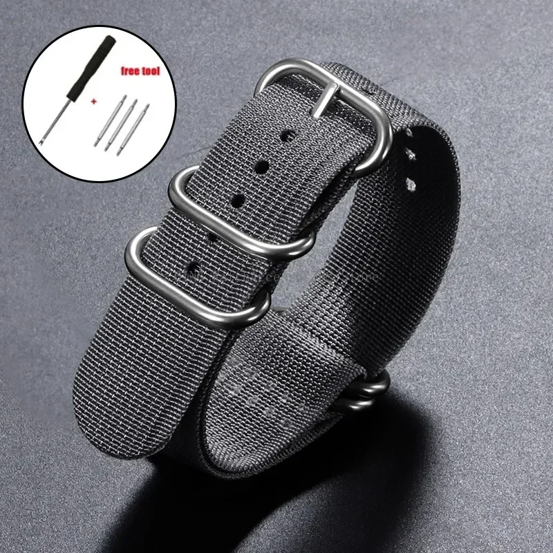 Soft Nylon Ribbed Strap Woven Canvas Military Sports Wristband