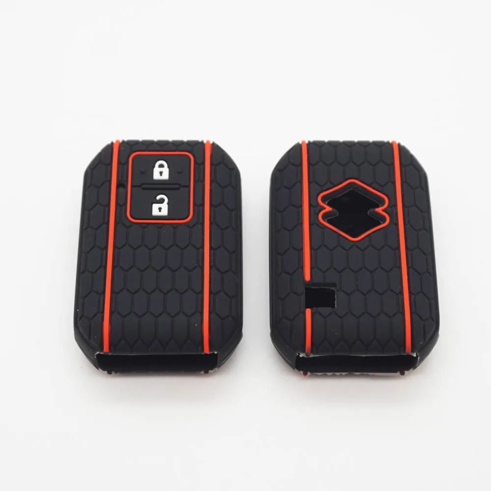 Cocolockey Silicone Rubber Car Key Cover Case for Suzuki New Swift Wagon R Monopoly 2Button Remote Keyless Holder key case cover key case car key shell