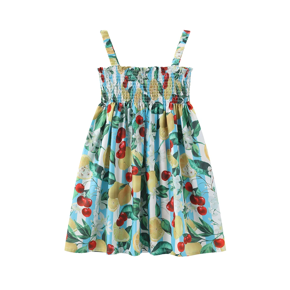 Girl Floral Print Dress Toddler Fashion Kids Clothes Children Dress Bag