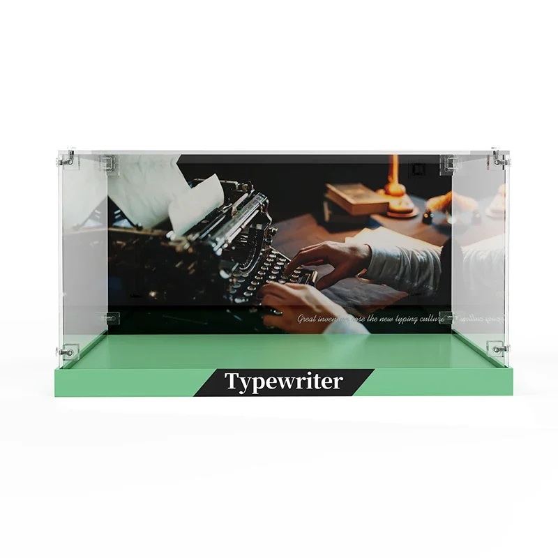 

Acrylic Display Case for Typewriter 21327 Showcase Dustproof Clear Display Box (Building Blocks Set not Included）