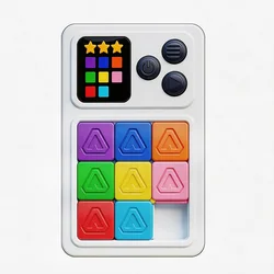 Electronic Slide Puzzle Game for Kids - Brain Teaser & Educational STEM Logic Toy (8822 - White)