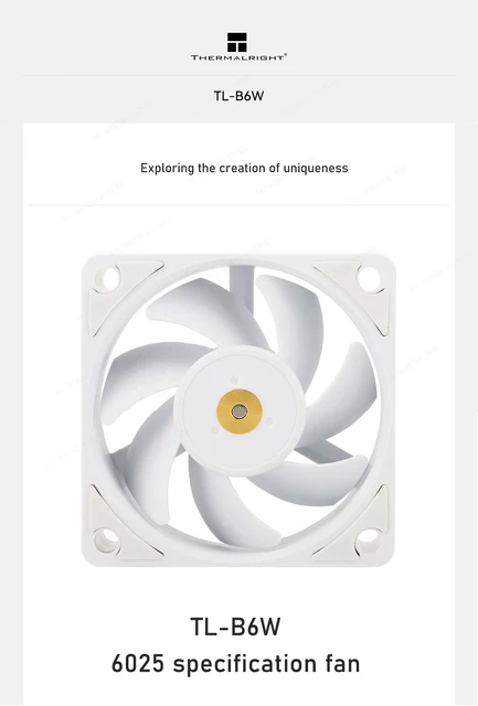 Ventola CPU Thermalright TL-B6W 60mm - Silenziosa, PWM, 3200 RPM Per Raffreddamento PC - Foto 4