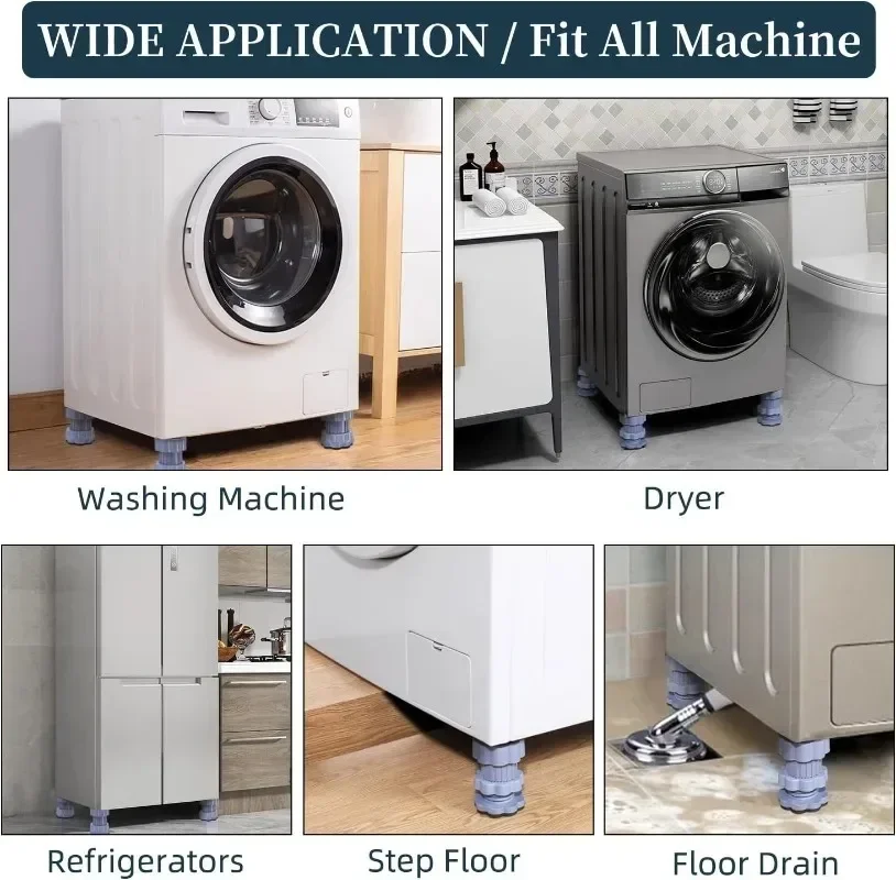 Washing Machine Pads Universal Adjustable Height Anti Vibration Refrigerator Base Fixed Non-Slip Support Stands