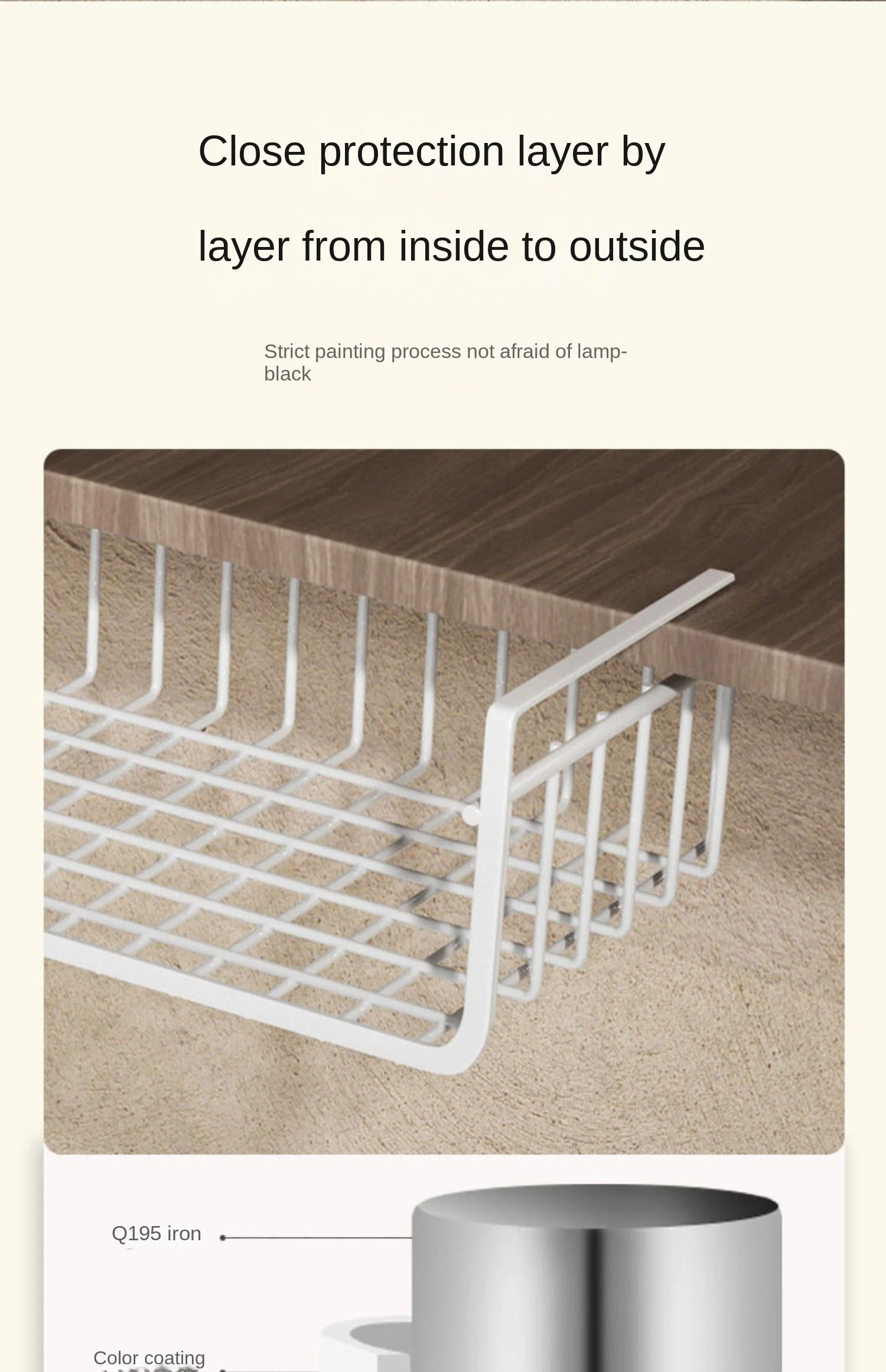 Metal Iron Kitchen Organizer Shelf Cabinet Hanging Basket Rack Desk Cabinet Storage Rack Under Table Hanging Mesh Basket