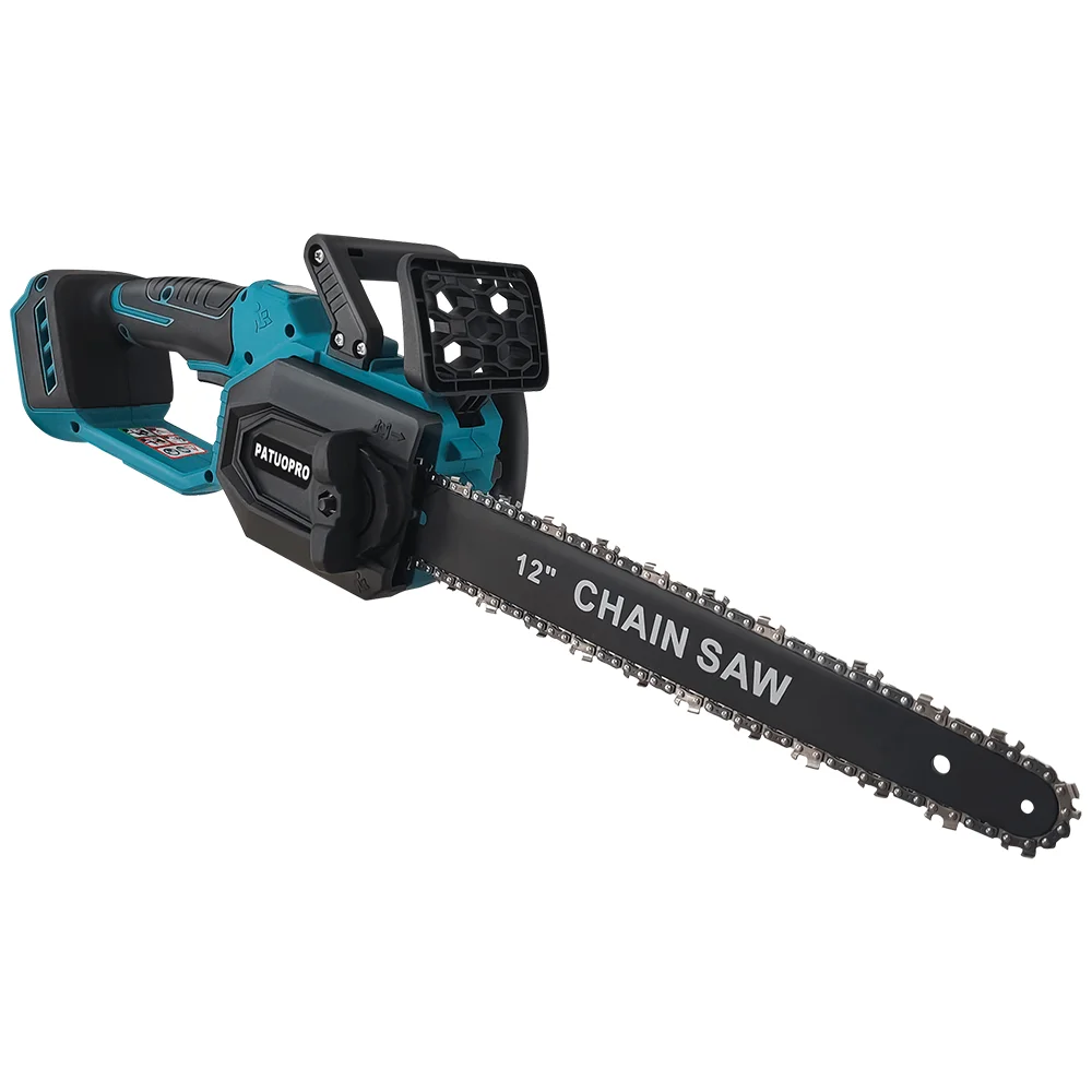 12 Inch Brushless Electric Chainsaw LED Display Cordless Saw Wood Logging Cutting Power Tools For Makita 18V Battery(No Battery) 1